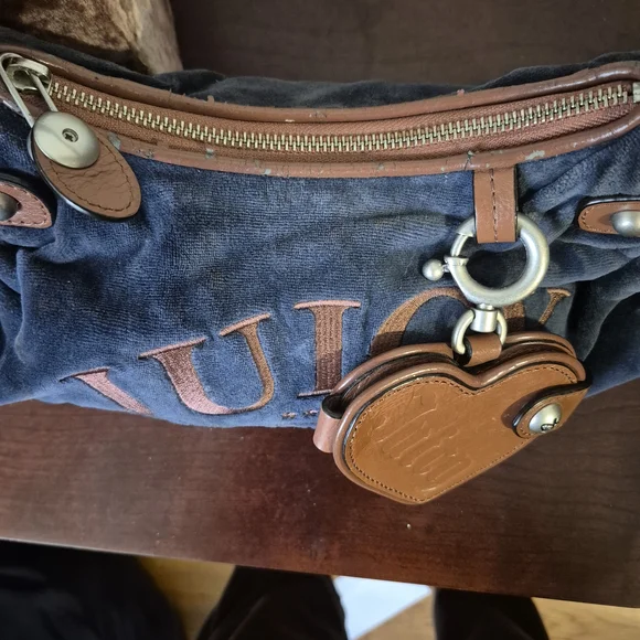 Juicy Couture - Navy Blue and Brown Shoulder Bag - Picture 4 of 6